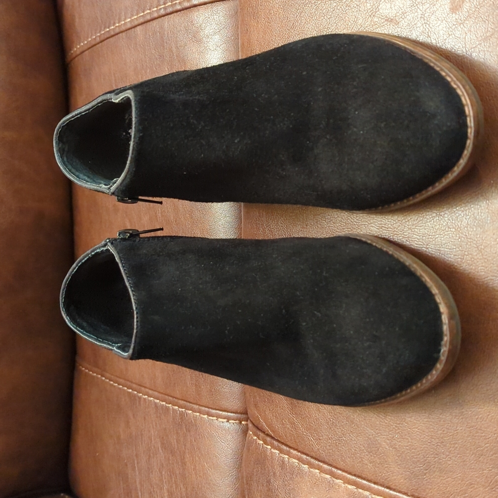 Lucky Brand Black Suede Ankle Booties